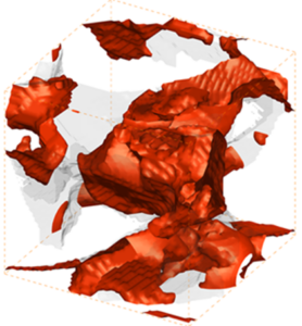 Simulation of CO2 hydrate formation within a pore space of sand grains